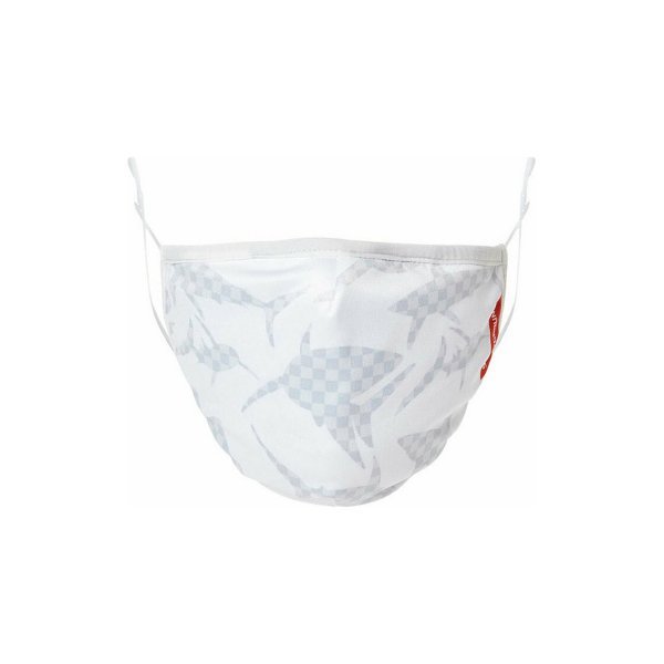 Sprayground White Shark Camo Check Face Mask 