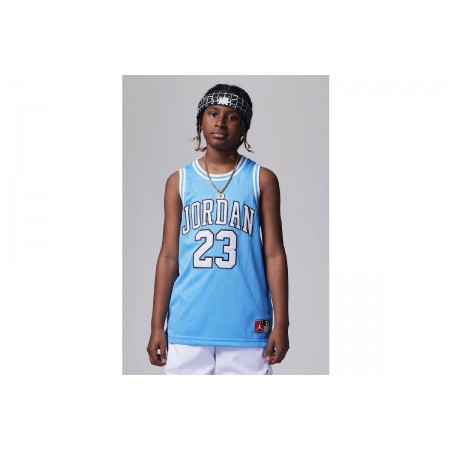Jordan 23 Αμάνικη Μπασκετική Μπλούζα Γαλάζια, Λευκή