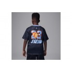 Jordan Customized Air Soccer Παιδικό Κοντομάνικο T-Shirt Μαύρο, Γαλάζιο