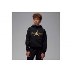 Jordan Mountainside Fleece Παιδικό Φούτερ με Κουκούλα Μαύρο, Χρυσό