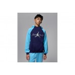 Jordan Mountainside Fleece Παιδικό Φούτερ με Κουκούλα Μπλε Σκούρο, Γαλάζιο, Ασημί