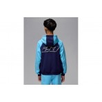 Jordan Mountainside Fleece Παιδικό Φούτερ με Κουκούλα Μπλε Σκούρο, Γαλάζιο, Ασημί