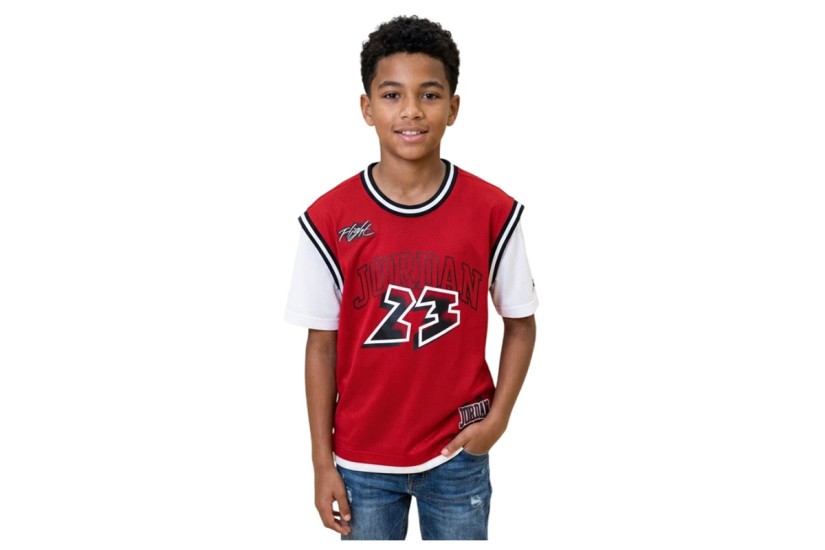 Jordan Dynasty Jersey Παιδικό Κοντομάνικο T-Shirt Κόκκινο, Λευκό, Μαύρο
