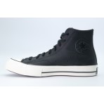Converse Chuck 70 Leather Ανδρικά Δερμάτινα Sneakers Μαύρα, Εκρού