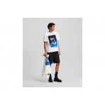 Karl Lagerfeld Ανδρικό Κοντομάνικο T-Shirt Λευκό, Μαύρο, Μπλε