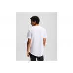 Karl Lagerfeld Curved Hem Shibori Ανδρικό Κοντομάνικο T-Shirt Λευκό