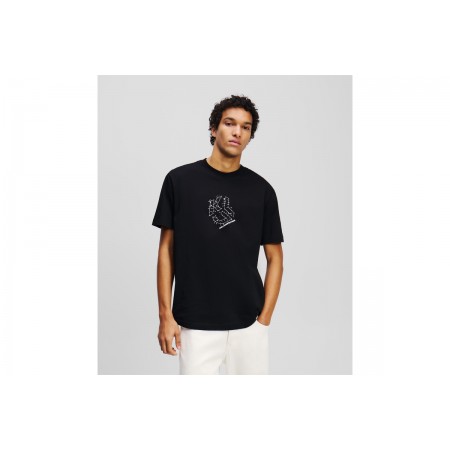 Karl Lagerfeld Reg Curved Hem Shibori  T-Shirt Ανδρικό 