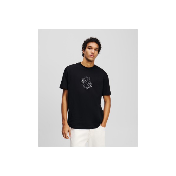Karl Lagerfeld Reg Curved Hem Shibori  T-Shirt Ανδρικό (A2M17073 999)
