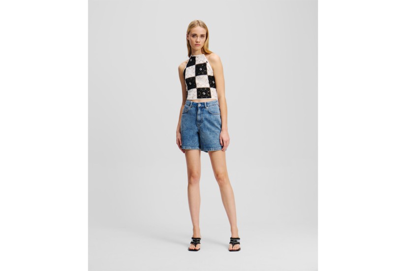 Karl Lagerfeld High Rise Γυναικείο Denim Σορτς