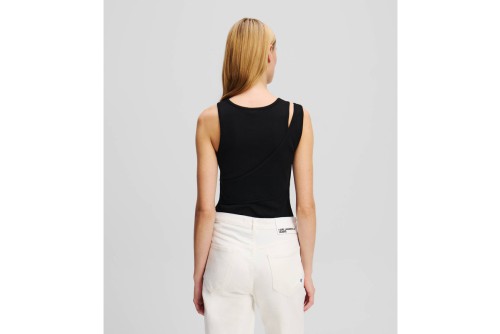 Karl Lagerfeld Ribbed Tank Μπλούζα Αμάνικη Γυναικεία (A2W17022 999)