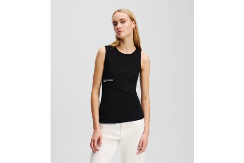 Karl Lagerfeld Ribbed Tank Μπλούζα Αμάνικη Γυναικεία (A2W17022 999)