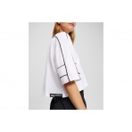 Karl Lagerfeld Relaxed Cropped Piping Γυναικείο Κοντομάνικο T-Shirt