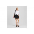Karl Lagerfeld Relaxed Cropped Piping Γυναικείο Κοντομάνικο T-Shirt