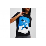 Karl Lagerfeld Γυναικείο Κοντομάνικο T-Shirt Μαύρο, Μπλε, Λευκό