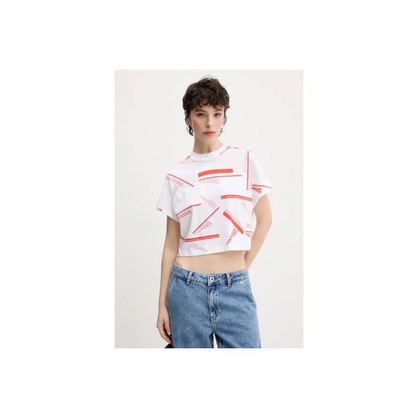 Karl Lagerfeld Boxy Aop Stripe Crop Top Κοντομάνικο Γυναικείο (A2W17034 1OW)