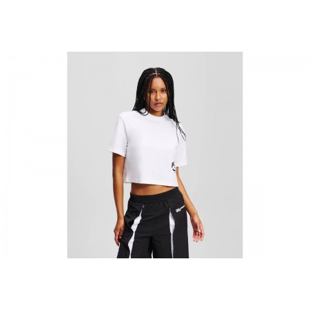 Karl Lagerfeld Reg Cropped Monogram T-Shirt Γυναικείο 