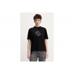 Karl Lagerfeld Shibori Γυναικείο Κοντομάνικο T-Shirt Μαύρο