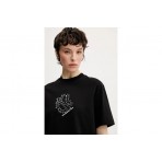 Karl Lagerfeld Shibori Γυναικείο Κοντομάνικο T-Shirt Μαύρο