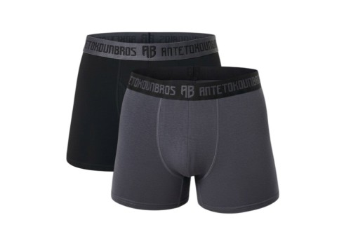 Antetokounbros Εσώρουχο Boxer Ανδρικό 2 - Τεμάχια (ACJD352001 BLACK-GREY)
