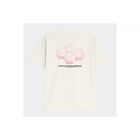 AntetokounBros Roots Basketball Παιδικό Κοντομάνικο T-Shirt Εκρού