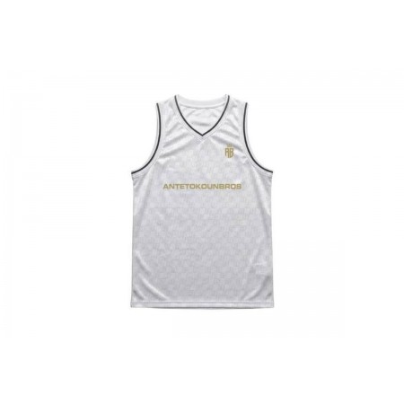 AntetokounBros Basketball Jersey Παιδική Αμάνικη Μπλούζα Λευκή