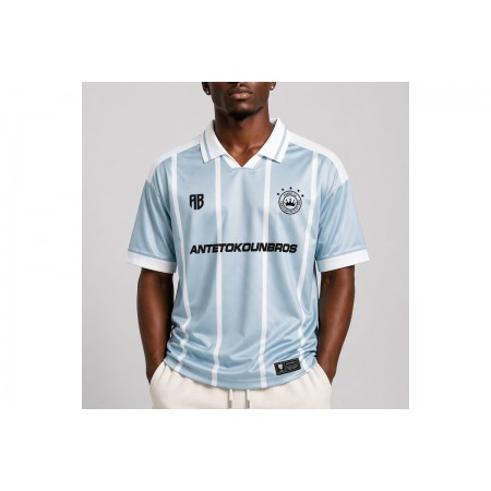 AntetokounBros Jersey V-Neck Ανδρικό Κοντομάνικο T-Shirt Σιέλ