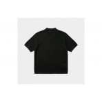 AntetokounBros Knitted Oversized Ανδρικό Polo T-Shirt Μαύρο