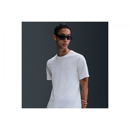Nike Sportswear Club Ανδρικό Κοντομάνικο T-Shirt Γκρι Ανοιχτό
