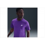 Nike Sportswear Club Ανδρικό Κοντομάνικο T-Shirt Μωβ