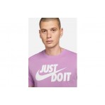 Nike Just Do It Swoosh Ανδρικό Κοντομάνικο T-Shirt Λιλά