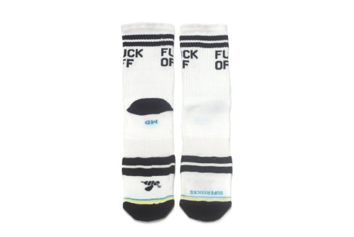 Bee Unusual Fck Off 2 Κάλτσες Ψηλές 1 Ζευγάρι (AS-19412 WHITE)