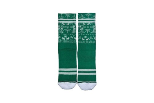 Bee Unusual 420 Collectives Chill Bitch Κάλτσες Ψηλές 1 Ζευγάρι (AS-225009 GREEN WHITE)