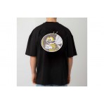 Bee Unusual High Flowers Ανδρικό Κοντομάνικο T-Shirt Μαύρο