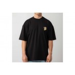 Bee Unusual High Flowers Ανδρικό Κοντομάνικο T-Shirt Μαύρο