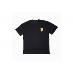 Bee Unusual High Flowers Ανδρικό Κοντομάνικο T-Shirt Μαύρο