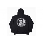 Bee Unusual High Flowers Extra Heavy Ανδρικό Hoodie Μαύρο