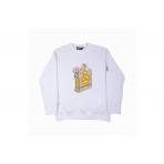 Bee Unusual High Flowers Ανδρική Μακρυμάνικη Μπλούζα Λευκή