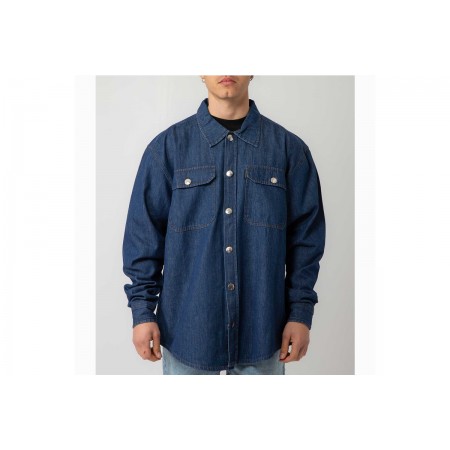 Bee Unusual Denim Overshirt Washed Τζιν Πουκάμισο Μακρυμάνικο Ανδρικό 