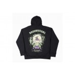 Bee Unusual Ανδρική Βαμβακερή Ζακέτα με Κουκούλα Μαύρη