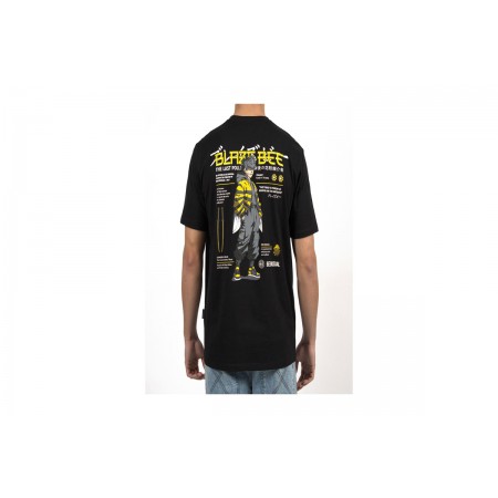 Bee Unusual Blaze Bee Relaxed Ανδρικό Κοντομάνικο T-Shirt Μαύρο, Γκρι Σκούρο, Κίτρινο, Λευκό