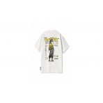 Bee Unusual Blaze Bee Relaxed Ανδρικό Κοντομάνικο T-Shirt Λευκό, Μαύρο, Κίτρινο