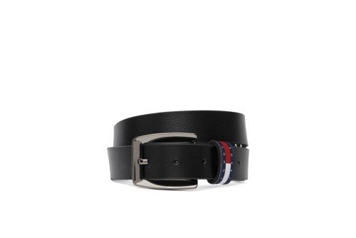 Tommy Jeans Flag Square Buckle Leather Ζώνη Casual (AW0AW18099 BDS)