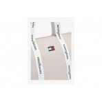 Tommy Jeans Essential Repeat Logo Γυναικεία Τσάντα Tote Μπεζ, Λευκή 38L