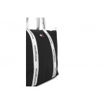 Tommy Jeans Essential Repeat Logo Γυναικεία Τσάντα Tote Μαύρη, Λευκή 38L