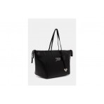 Tommy Jeans Bold Γυναικεία Τσάντα Tote Μαύρη, Ασημί