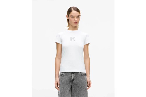 Karl Lagerfeld Slim K Logo T-Shirt Γυναικείο (B2W17064 100)