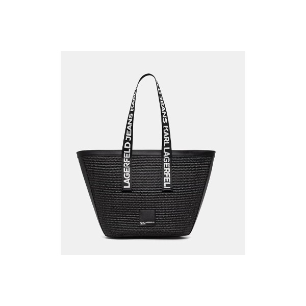 Karl Lagerfeld Logo Woven Raffia Τσάντα Tote (B2W30113 999)