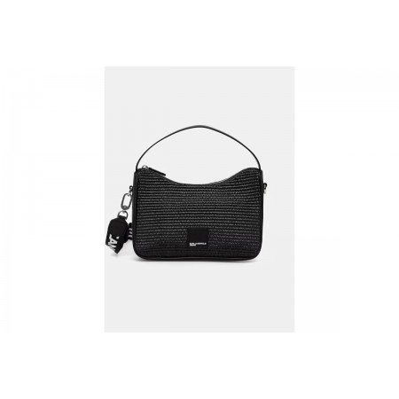 Karl Lagerfeld Logo Woven Raffia Mini Hobo Τσάντα Ώμου-Χειρός 