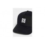 Dsquared2 D2 Upside Down Unisex Baseball Καπέλο Strapback Μαύρο, Λευκό