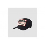 Dsquared2 Logo Patch Baseball Καπέλο Strapback Μαύρο, Ζαχαρί, Κόκκινο